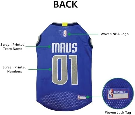 Pets First NBA DALLAS MAVERICKS DOG Jersey, X-Large - Tank Top Basketball Pet Jersey