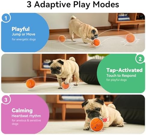 Cheerble Smart Interactive Dog Toy, Wicked Ball AIR Neo, Heartbeat Puppy Toy Automatic Moving, Bouncing, and Rotating, ETPU Material, IPX7 Waterproof Rating, Active Rolling Ball for Medium & Large Dog