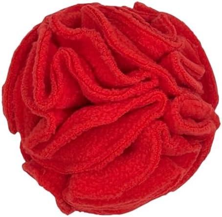 Glory To Dog Puppy/Small Breed Snuffle Dog Puzzle Ball Toy Red with Crinkle