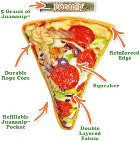 Doggijuana Supreme & Pepperoni Pizza Dog Toy Bundle | 2 Pack, Squeaky