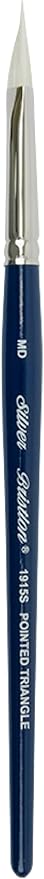 Silver Brush Limited 1915-MD Bristlon Pointed Triangle Paintbrush for Oil, Acrylic, and Heavy Body Paints, Size MD, Short Handle