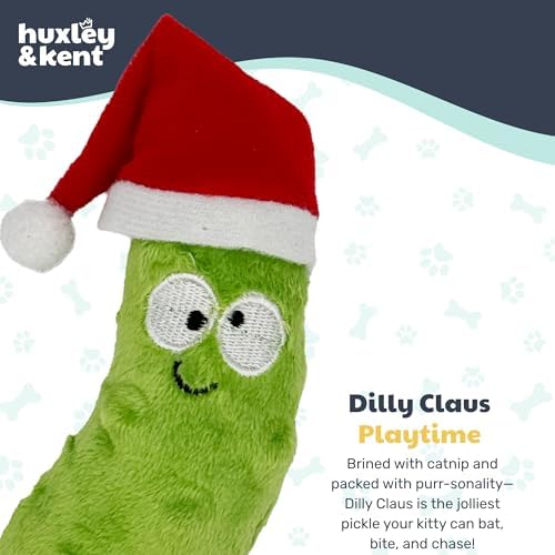 Huxley & Kent Plush Crinkle Catnip Cat Toy, Dilly Claus