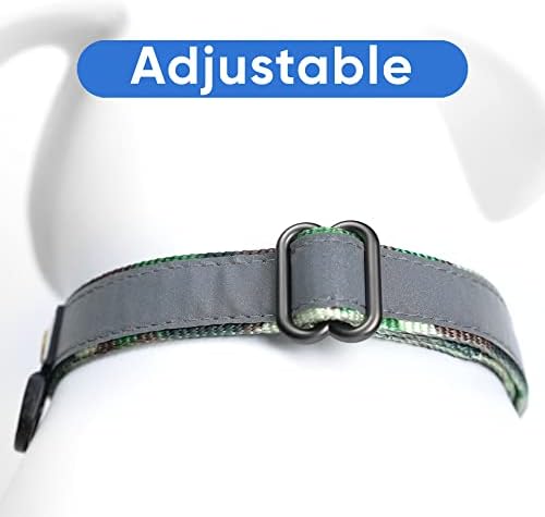 Pawtitas Personalized Dog Collar Martingale Dog Collar with Name Phone Number Reflective Martingale Dog Collar Customized Collar for Large Dogs | Camo Green Custom Dog Collars for Large Dogs