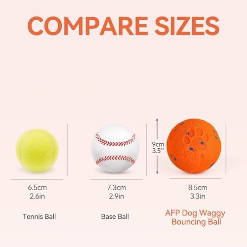 ALL FOR PAWS Interactive Dog Ball Toys, Smart Motion-Activated 2-Mode Automatic Bouncing Ball, E-TPU Material, USB Rechargeable, Enrichment Mental Stimulation Toy for Medium Large Dogs, 3.3 Inches