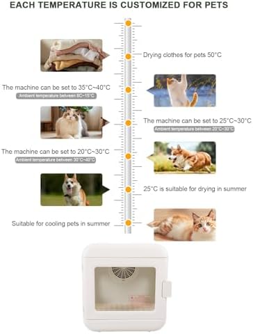 60L Professional Pet Dryer Box, Automatic Pet Hair Drying Box, Portable Pet Hair Dryer Machine with Adjustable Temperature, for Cats, Dogs, Smart Touch Screen Temperature Control for Pet Hair Dryer