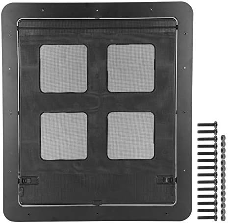 Dog Door For Sliding Glass Door, Doggie Door Dog Door For Screen Doo Dog Door Screen Porch Doggy Door Adult Cat Door Flap Lockable Door Insert For Sliding Door, Black (Large size)