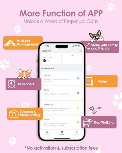 Smart Pet Tracker Holder Compatible with AirTag, for AirTag Holder Dog&Cat Collar with QR Code, Case&ID Tag in One & with Modifiable Pet Online Profile, Instant Pet Location Alert