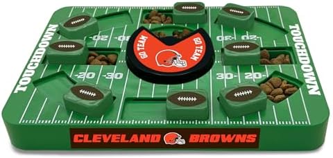 Pets First NFL Cleveland Browns Large Puzzle Toy, New Size, Interactive Dog Treat & Slow Feeding Toy