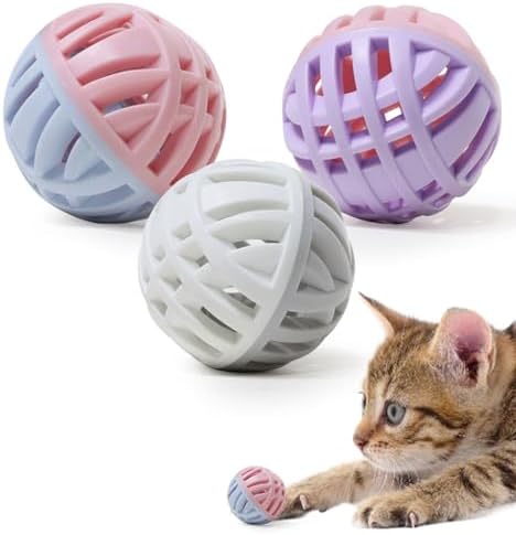Cat Toy Balls with Bell Inside, Rubber, 2 inches, 3 Pcs