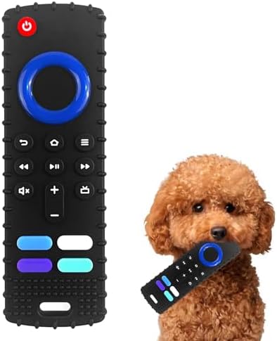 Puppy Toys for Teething, Remote Control Teether for Small Dogs,Puppy Teething Toy for Boredom & Stimulation,BPA-Free (Black)