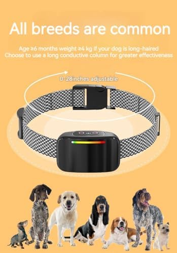Dog Bark Control Collar，Smart Anti-Barking Collar, Anti-Barking Training Collar, Level 6 Strength Selection, Barking Collar for Large, Medium and Small Dogs