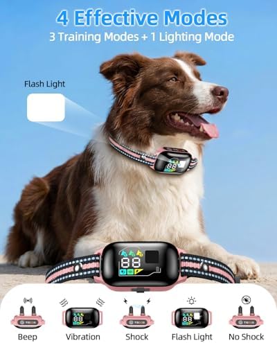 3300ft Dog Shock Collar with Remote Control, IPX7 - Pink