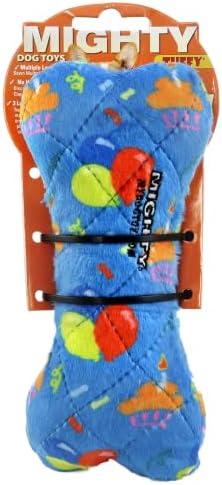 MIGHTY Tuffy 2 Pack Bone Dog Toy: Ultra Durable Plush Toy with Multiple Layers & Reinforced Seams, Washable and Floats, Vinyl Bone & Fleece