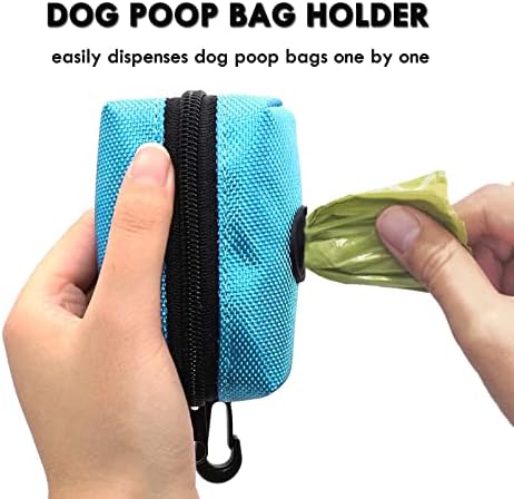 2 Pack Dog Poop Bag Holder for Leash with Carabiner Clip + 80 Pet Trash Bag