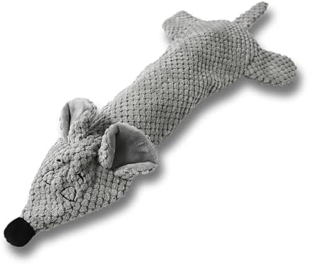 Dog Toys, Squeaky Plush No Stuffing Crinkle Dog Toy for Small Medium Large Dogs, Interactive Puppy Teething Water Bottle Dog Chew Toy (Mouse)