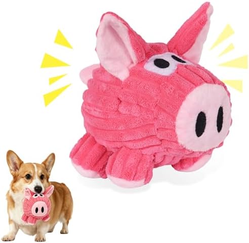 Squeaky Plush Pig Toy for Small/Medium Dogs, Chew & Boredom Relief