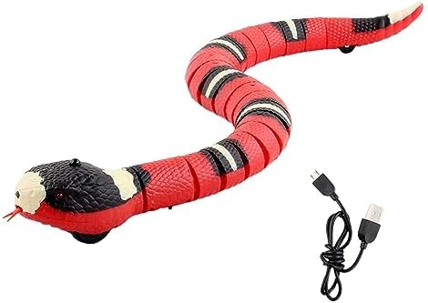 Electric Sensing Cat Toy Snake - Small Pet Toys Automatically Sense Obstacles Interactive Toy Gift, Realistic Rechargeable Tricky Simulation Toy, Snake Cat Toy for Cats Dogs