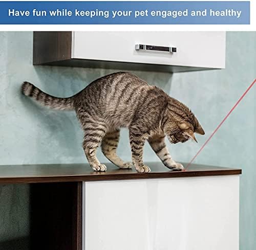 Cat Toys Laser Pointer Rechargeable Cat Laser Toy Interactive Cat Toys for Indoor Cats Kittenes Dogs LED Flashlight 7 Adjustable Patterns Red Light Remotes Teaching Tool USB
