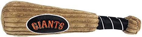 MLB San Francisco Giants Baseball Bat Toy for DOGS & CATS. Soft Corduroy Plush Dog Toy with Inner SQUEAKER, MLB Chew Toys for Dogs or Cats. Durable Fun Interactive Dog Toy with Team Names and Logo
