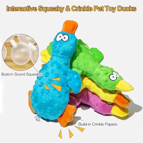 Squeaky Dog Toys, 2-Pack Plush Squeaky Dog Toy Duck