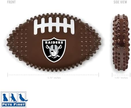 NFL Las Vegas Raiders Mega- Chew Hard Nylon Bacon-Flavored Dog Bone Football Chew Toy Interactive Tasty Fun Dog Chewy Toys Indestructible Strong Durable Tough Pet Biting Playtoy for Aggressive Chewers