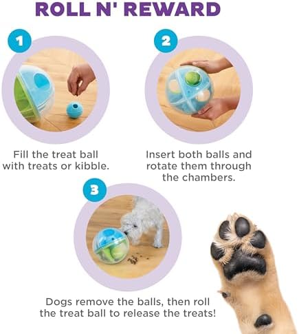 Outward Hound by Nina Ottosson A-Maze Ball Dog Treat Puzzle Ball, Level 2 Intermediate, Green