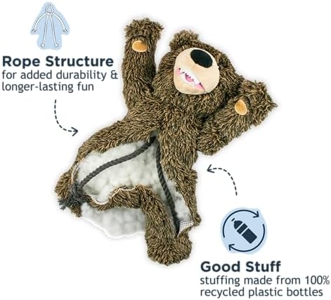Tall Tails Orangutan Rope Body Dog Toy – Durable Plush Squeaky Dog Toy for Snuggling & Play
