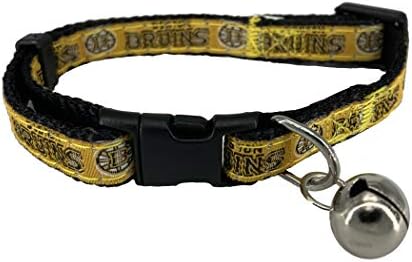 Pets First NHL Boston Bruins CAT Collar Adjustable Break-Away Collar for Cats with Licensed Team Name & Logo. Cute & Fashionable Hockey Sports Cat Collar with Metal Jingle Bell (BRU-5010)