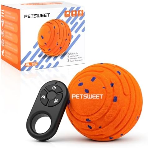 Remote Control Dog Toy Ball, Interactive Self Bouncing E-TPU Ball with 3 Modes (Bounce/Roll), Rechargeable Auto Moving Toy for Small Medium Large Dogs, Keeps Them Busy, ORG&BLU