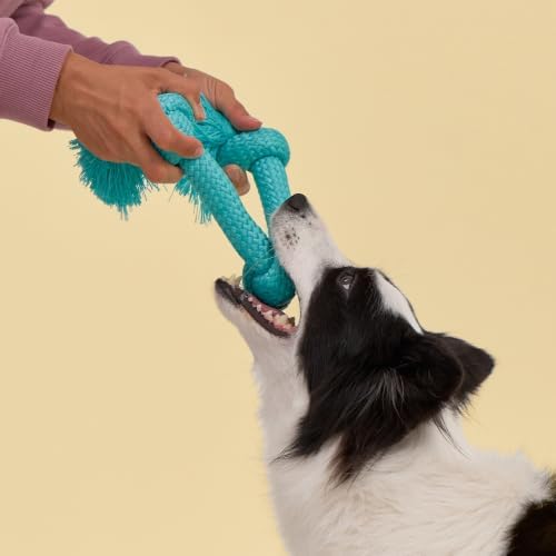 Playology Tug Rope Dog Toys for Large Dogs - Jumbo, Peanut Butter Scent