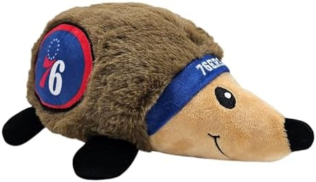 NBA Philadelphia 76ers Plush Hedgehog Toy for Dogs & Cats, Cool Soft Pet Toy for Fun and Interactive Play, Dog Chew Toy with Squeaker, Licensed Hot Pet Toy