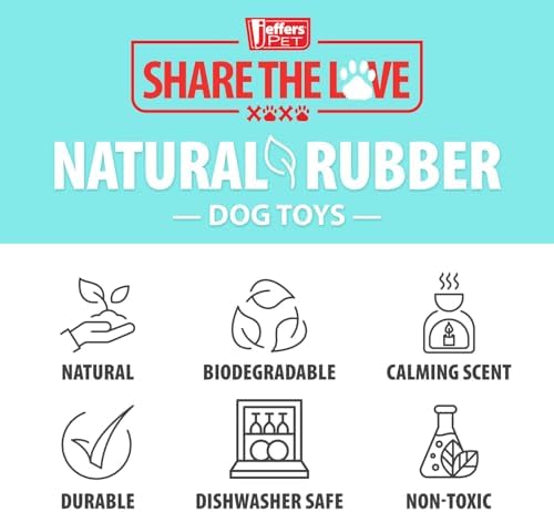 Jeffers Pet Natural Rubber Dog Chew Toy – T-rex Shape, Large - Treat Dispensing, Vanilla Scent, Durable, Non-Toxic, Dishwasher Safe, Interactive Fetch & Tug Toy, Dental Play - Perfect for Training