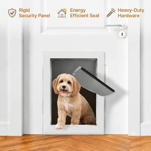 AMZOO Extra Large Dog Door Replacement Flap PetSafe 13 3/4”x24 3/8” 2 Packs | Compatible Freedom PAC 11-11040 Pet Door Flaps Magnetic Closure Weather-Resistant Durable Non-Toxic Silicone Easy Install