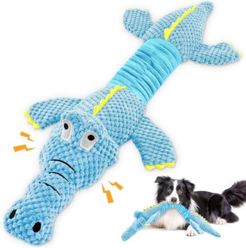 WOWBALA Crocodile Squeaky Dog Toys for Puppy, Small and Medium Breed