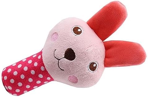 FECAMOS Pet Teething Toy, Interactive Rabbit Pet Biting Toy Teeth Grinding Soft Anxiety Reduction Bite Resistant Rose Red for Outdoors for Bedroom