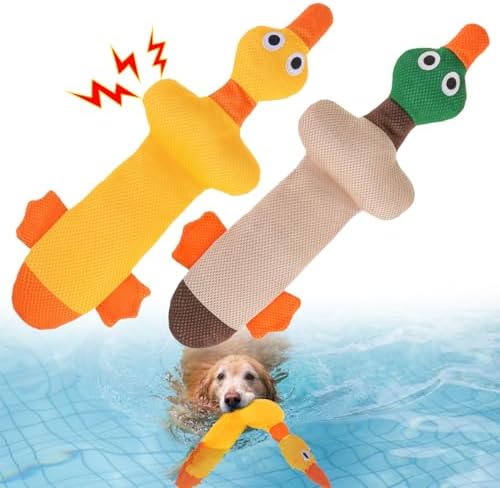 BEAUTYZOO Floating Dog Pool Toys 2 Pack,Squeaky Water Fetch Toys for Summer