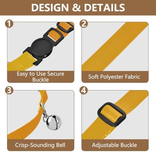 Gradient Orange Cat Neck Collar, 2 Pack Breakaway Cat Collars with Bell