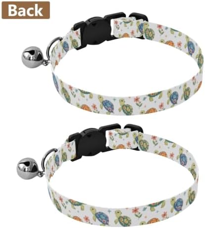 Cute Turtles Cat Collar 2 Pack Soft Cat Collar Adjustable 10.6 to 17.1 Inches