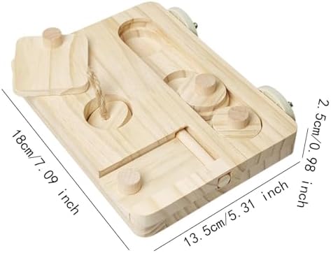 Wooden Foraging Toy Bird Puzzle Pet Treat Dispenser Parrot Enrichment Game Educational Mental Training Wood Three Compartments