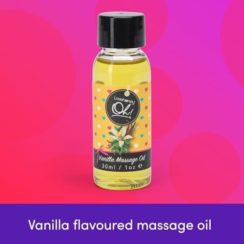 Lovehoney Flavored Massage Oils | Set of 3 Flavors | Cherry, Vanilla & Strawberry Massage Oil Relaxation Bundle