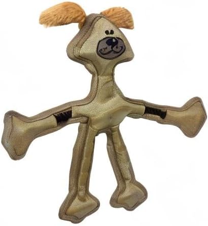 Multipet Skele Dog Rope - Nylon Tug of War - Squeaky Toy for All Dogs - Animal Dog Toy for Playing Toss & Fetch (15", Tan)