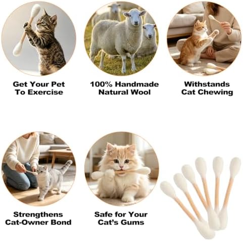 6 PCS Catnip Toy, Cotton Swabs Cat with Catnip, Swabs Catnip Toys Soft Plush Kicker Toys, Sturdy Teething Chew Toy for Indoor Cat, Giant Kitten Chew Sticks (Purple)