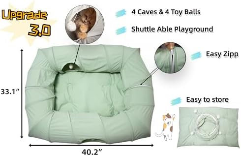 XxingSheep Interactive Cat Tunnel for Indoor Cats Multi Entry Cat Toy
