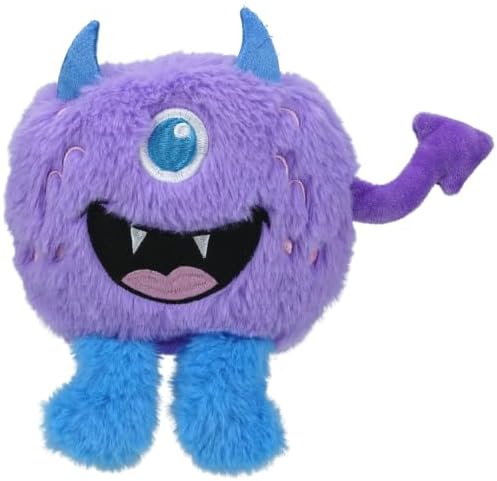 Monster Plush Squeaky Dog Toy Crinkle Dog Chew Toy for Small Medium Large Dogs, Purple