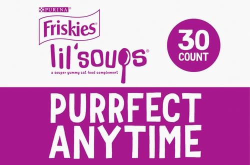 Friskies Purina Grain Free Wet Cat Food Lickable Cat Treats Variety Pack,Lil' Soups with Salmon,Tuna or Shrimp - 1.2 oz. Cups,(Pack of 60)