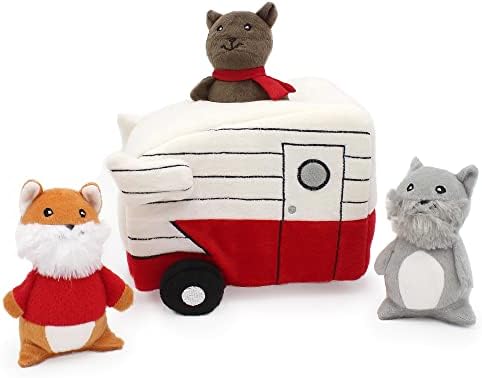 ZippyPaws Burrow Interactive Dog & Puppy Toys for Boredom- Retro Camper