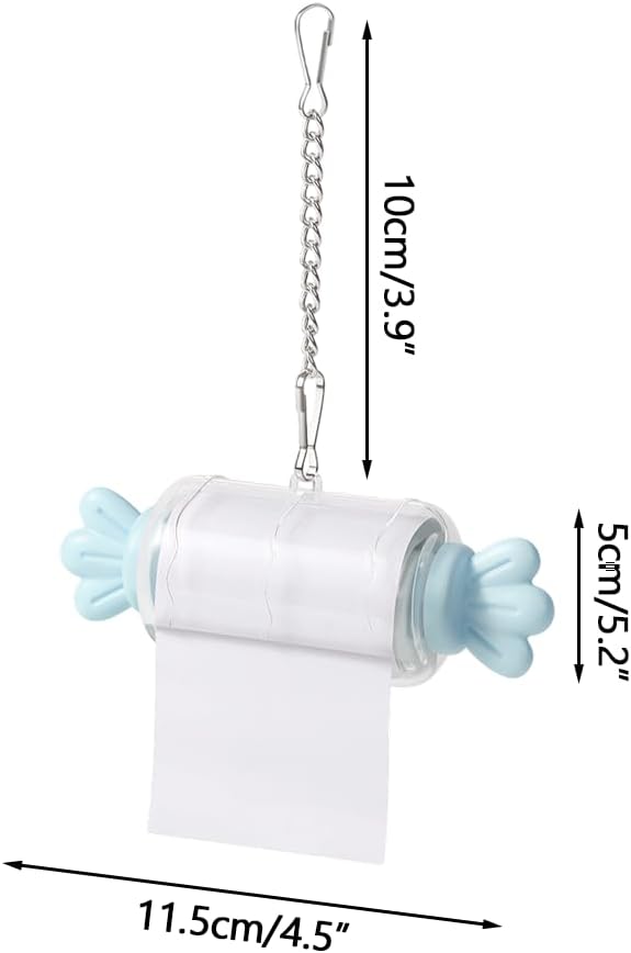 Bird Shredding Toys, Parrot Rolling Paper Play Toy with Hanging Chain, Interactive Chewing Accessory for Parakeet Cockatiel & Medium Parrot Cage Use
