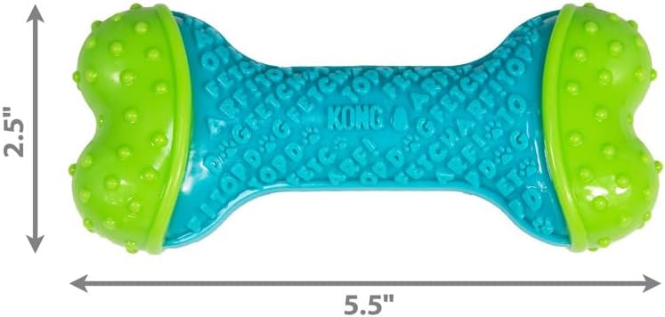 KONG CoreStrength Bone - Dog Dental Chew Toy - Durable, Multi-Layered Dog Toy with Textured Body for Teeth Cleaning - 2 Pack (Small/Medium)