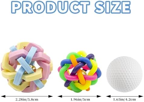 Ferret Toys 6-Pack with Bells – Colorful Interlocking Ball Set for Ferrets, Rabbits & Small Pets | Chew-Proof Rubber & Plastic Balls for Interactive Play, Ferret Enrichment Chew Toys