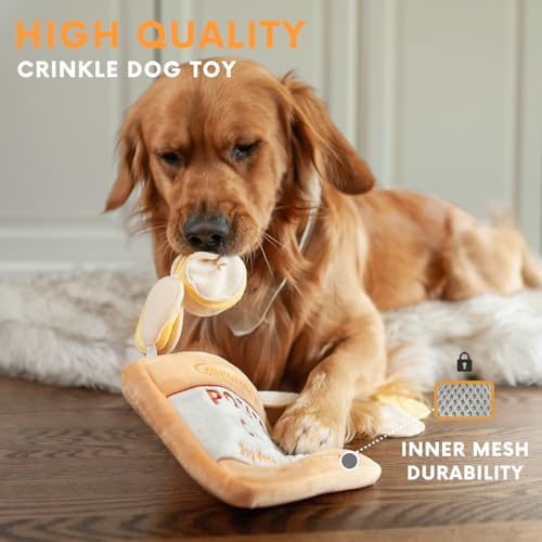 CHEWFFON Dog Interactive Toy, Puzzle Snuffle Crinkle Toy for Boredom